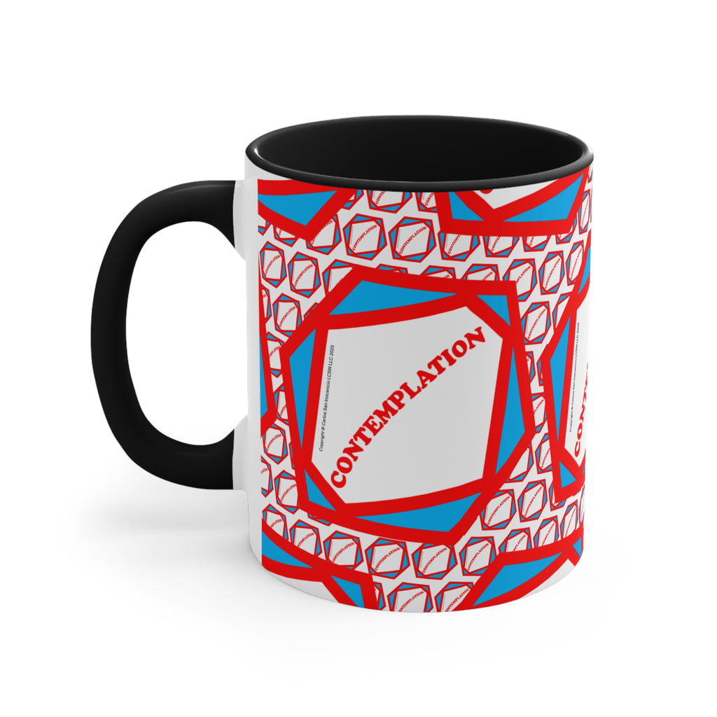 Accent Mug — Recovery Steps Diagram Ceramic Coffee Cup (Pink Accent)