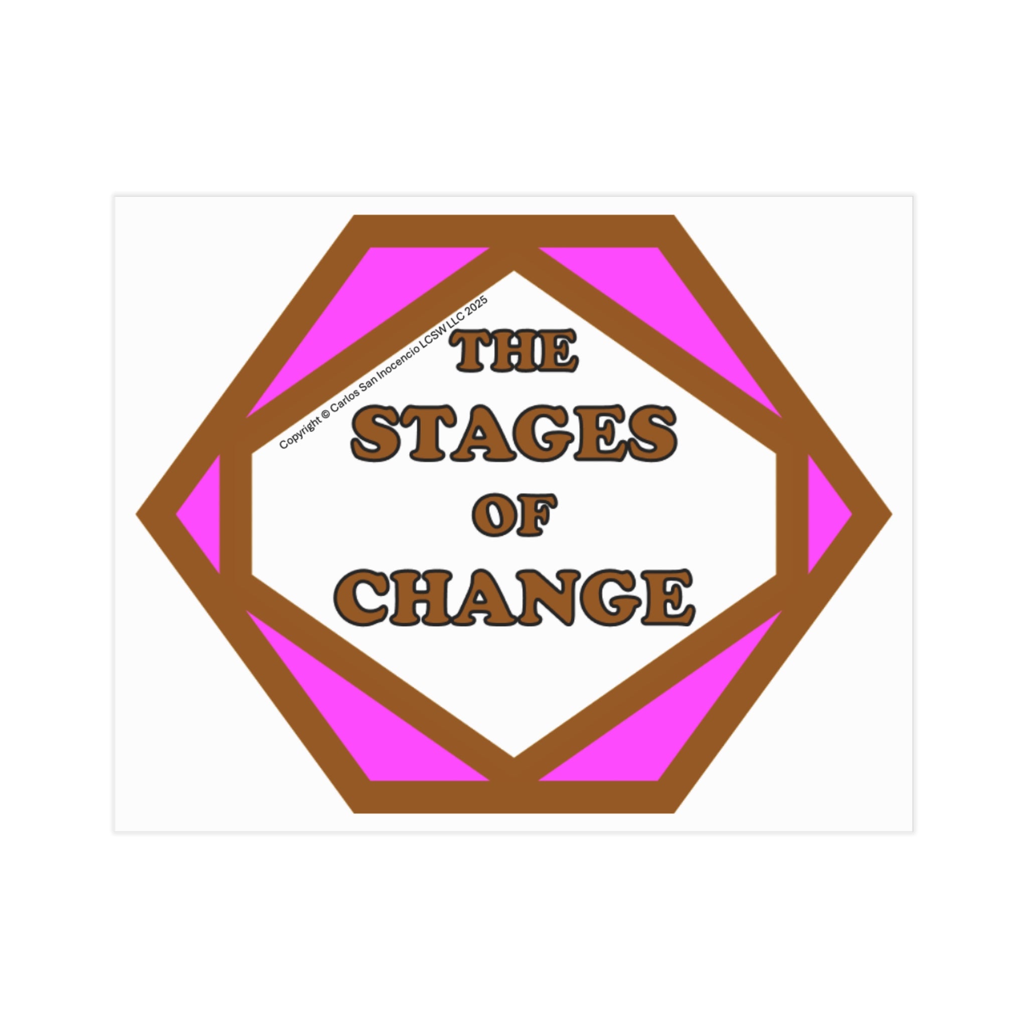 Vibrant Unframed Print – “CENTER The Stages of Change” (Stages of Change Series by DiClemente)