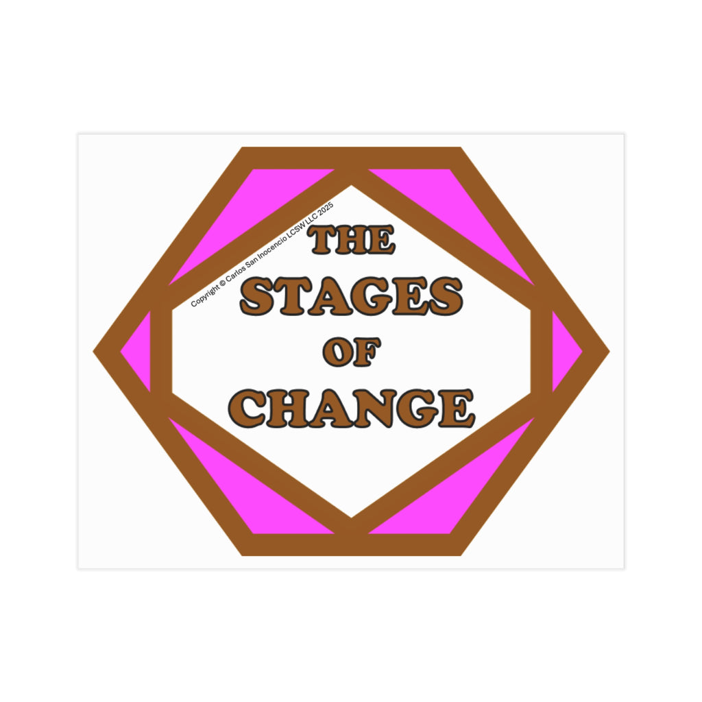 Vibrant Unframed Print – “CENTER The Stages of Change” (Stages of Change Series by DiClemente)