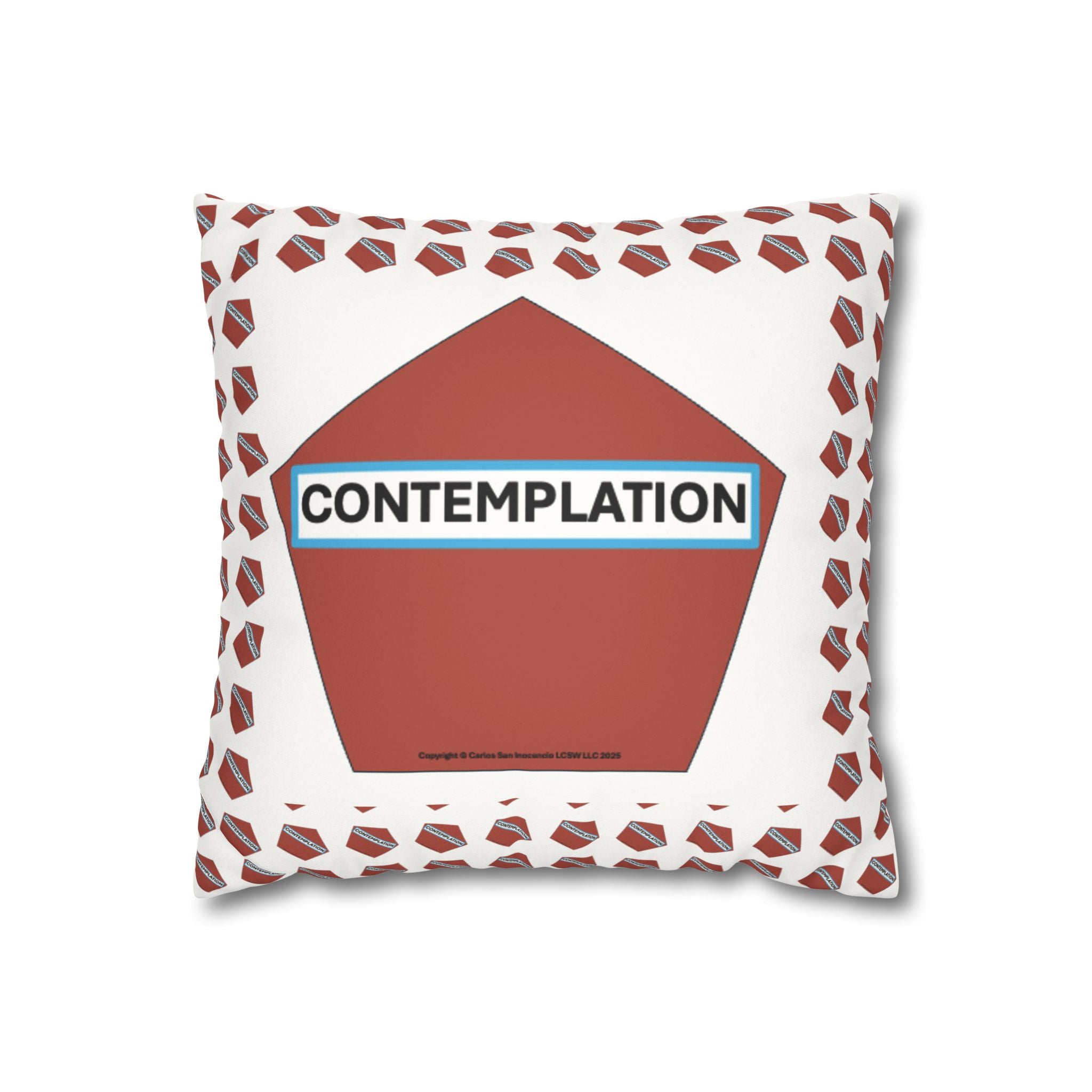 Contemplation Stages of Change Pillow - Faux Suede Recovery Support Décor for Therapy, Counseling & Cozy Living