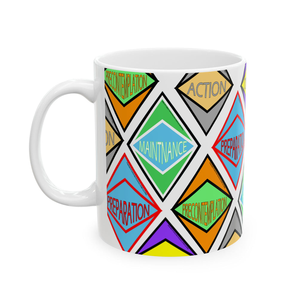 Peace Love Unity Ceramic Mug — Colorful Hippie Coffee Cup (11oz, 15oz)