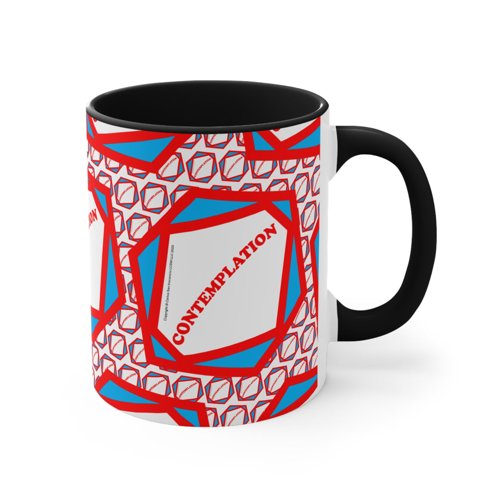 Accent Mug — Recovery Steps Diagram Ceramic Coffee Cup (Pink Accent)