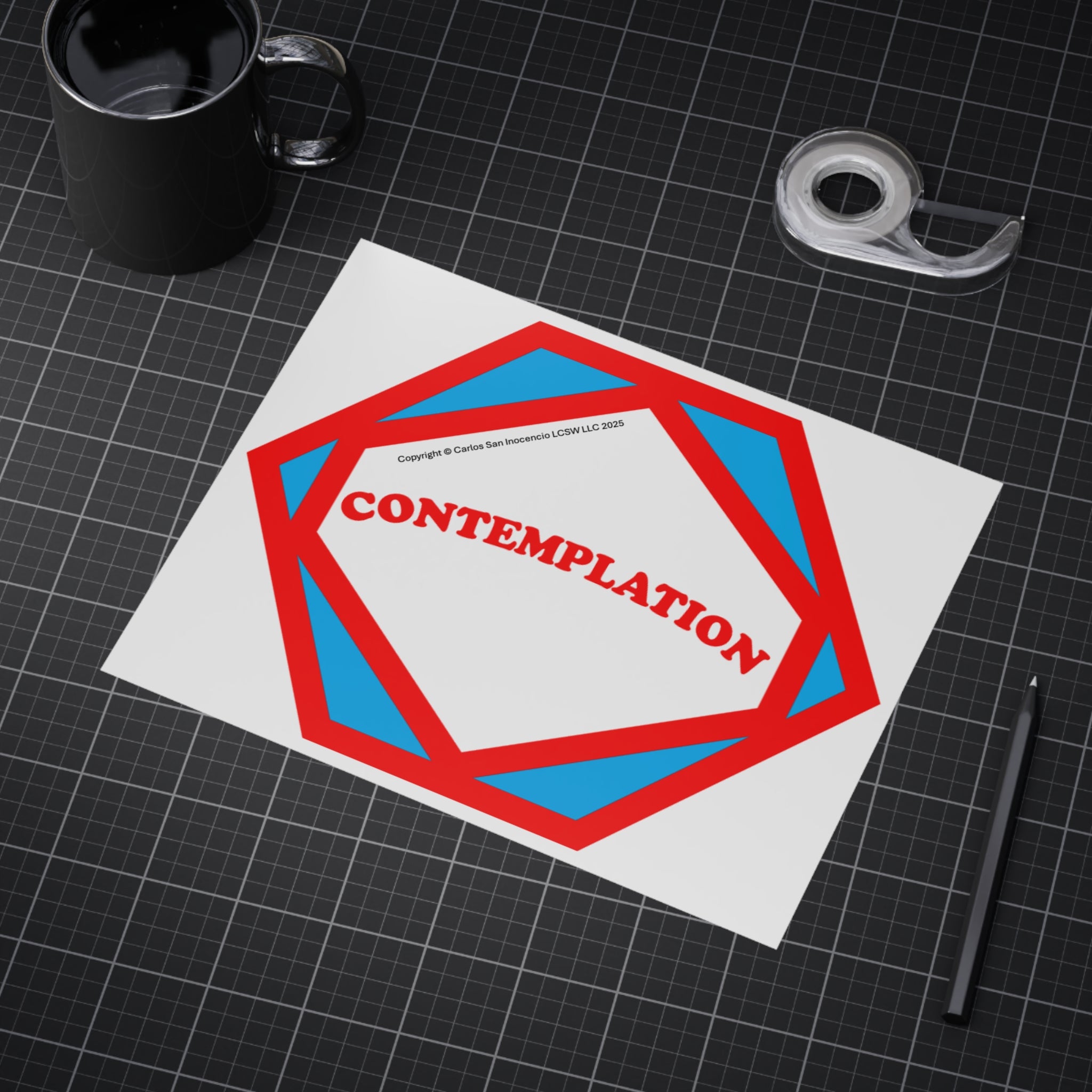 Vibrant Unframed Print – “Contemplation” (Stages of Change Series by DiClemente)