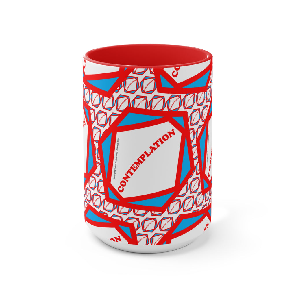 Accent Mug — Recovery Steps Diagram Ceramic Coffee Cup (Pink Accent)