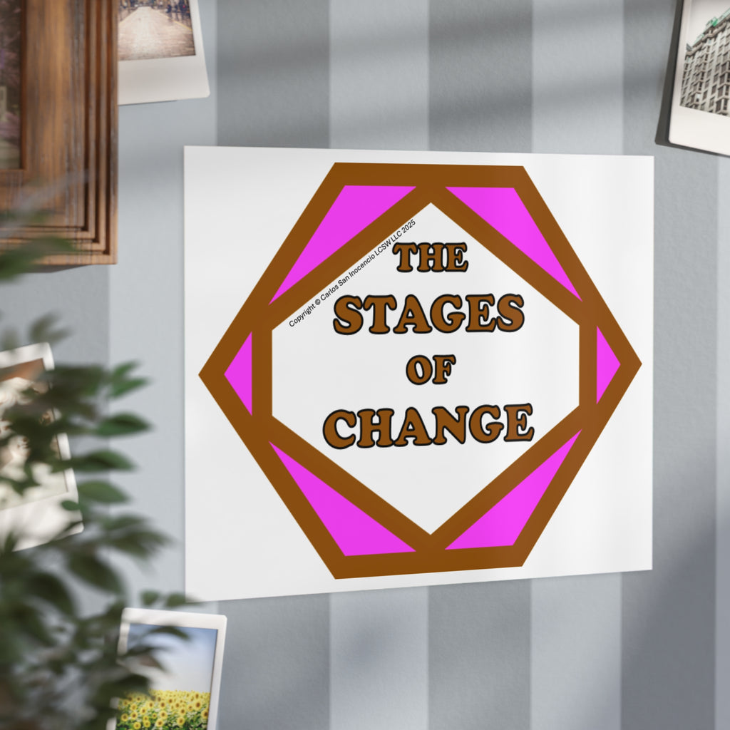 Vibrant Unframed Print – “CENTER The Stages of Change” (Stages of Change Series by DiClemente)