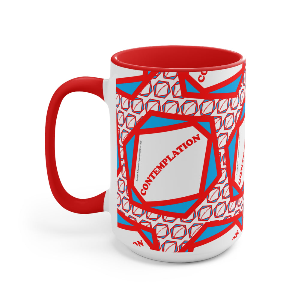 Accent Mug — Recovery Steps Diagram Ceramic Coffee Cup (Pink Accent)