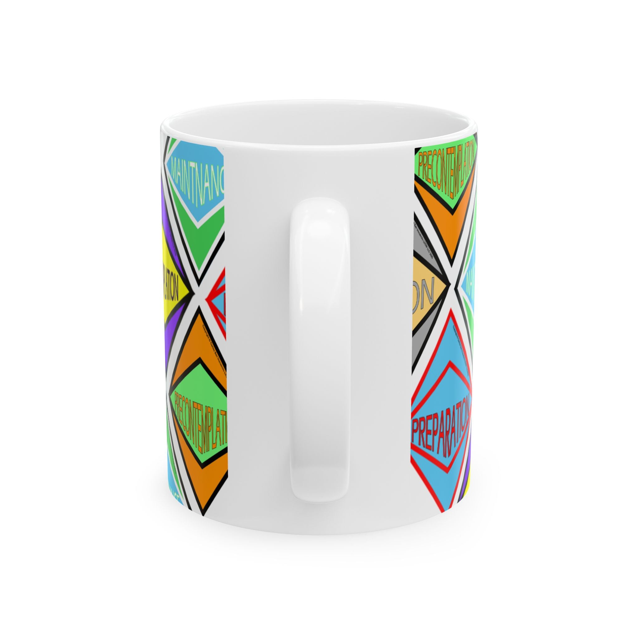 Peace Love Unity Ceramic Mug — Colorful Hippie Coffee Cup (11oz, 15oz)