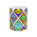 Peace Love Unity Ceramic Mug — Colorful Hippie Coffee Cup (11oz, 15oz)
