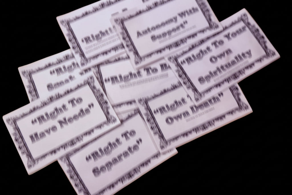 Themed floor checks, laminated cards